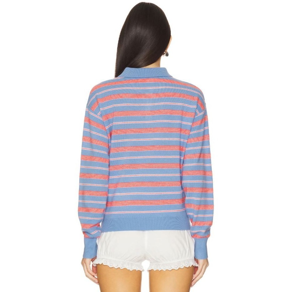 Guest in Residence Collegiate Stripe Polo Cashmere Sweater SMALL NWT - Picture 3 of 11